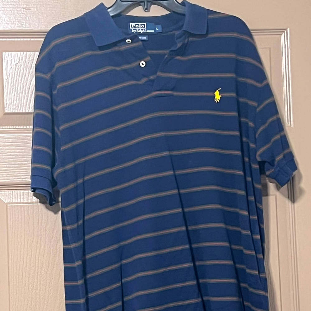 Dark blue/Green/Burgundy striped Ralph Lauren shirt